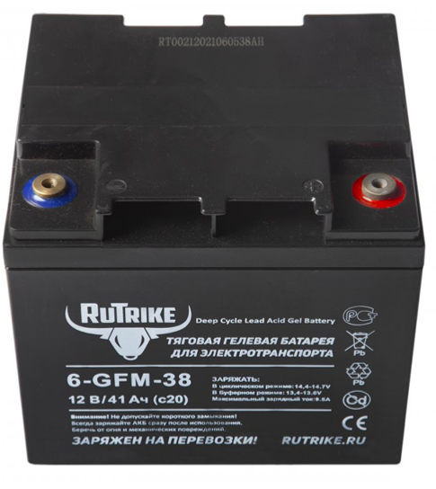 Тяговый аккумулятор RuTrike 6-GFM-38 (12V41A/H C20)